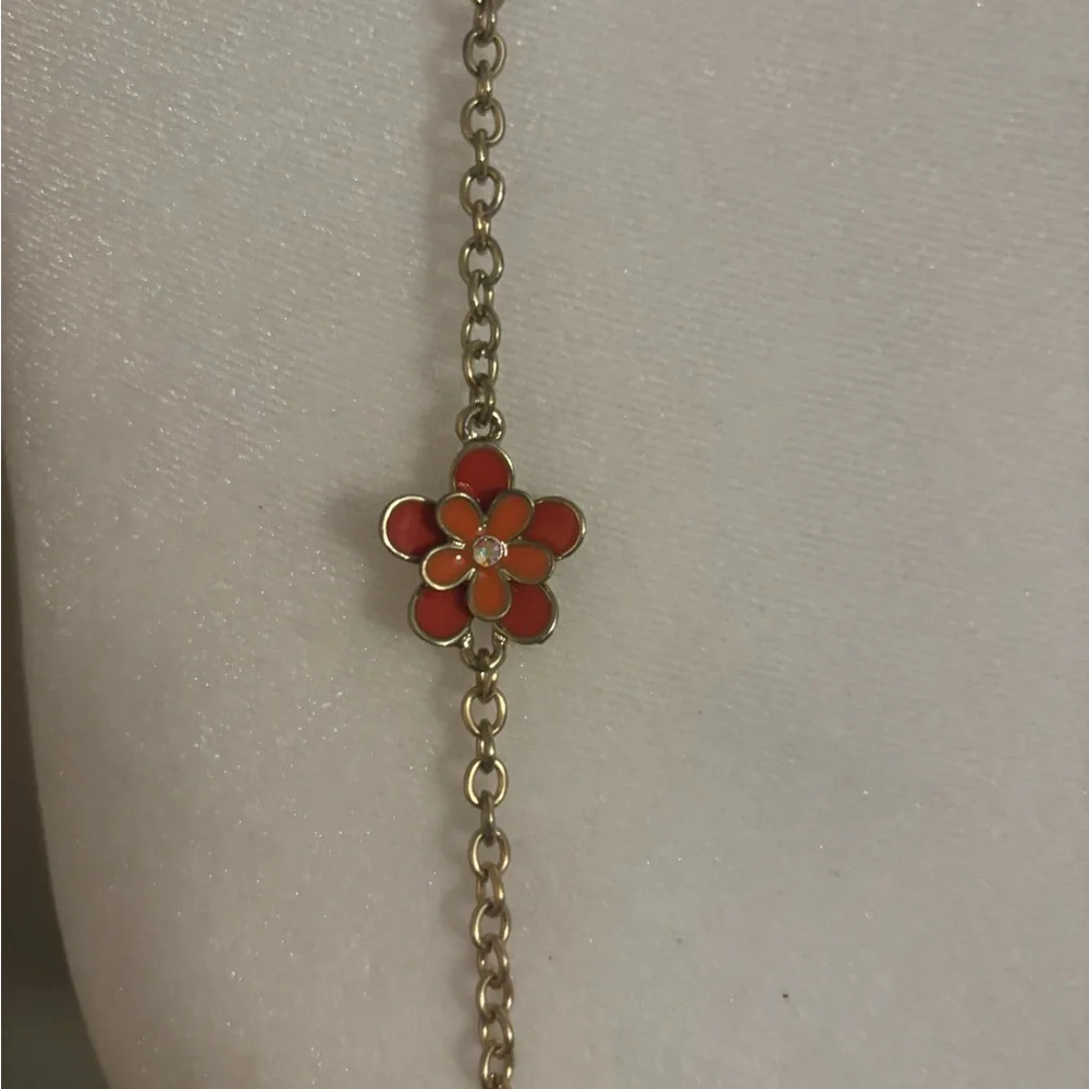 Floral orange Necklace